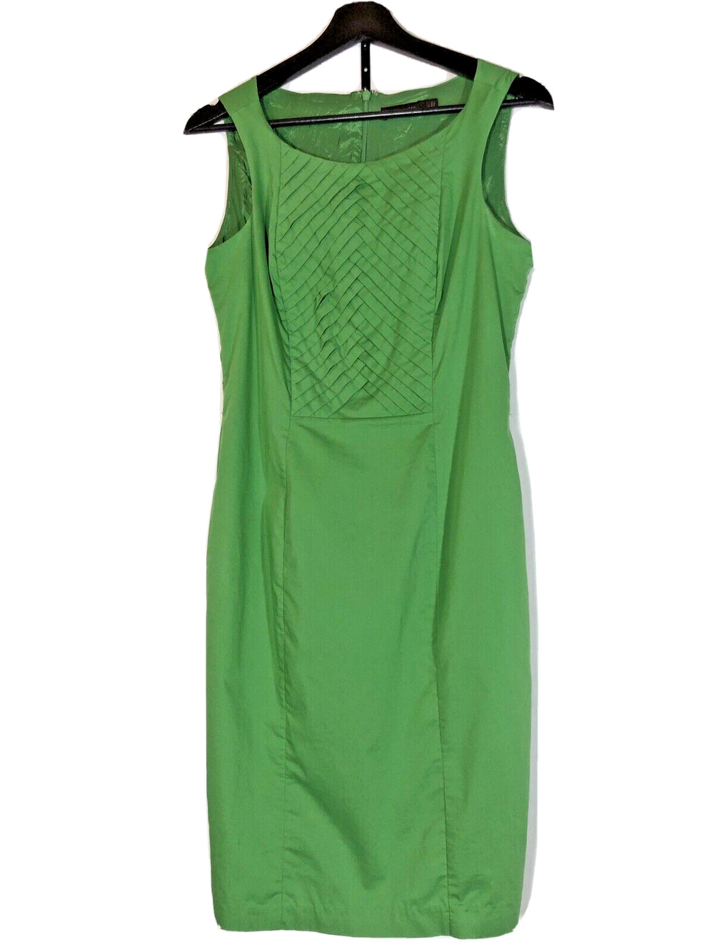 The Limited Kelly Green Dress Sleeveless Pleated Bib Knee Length Womens Size 6